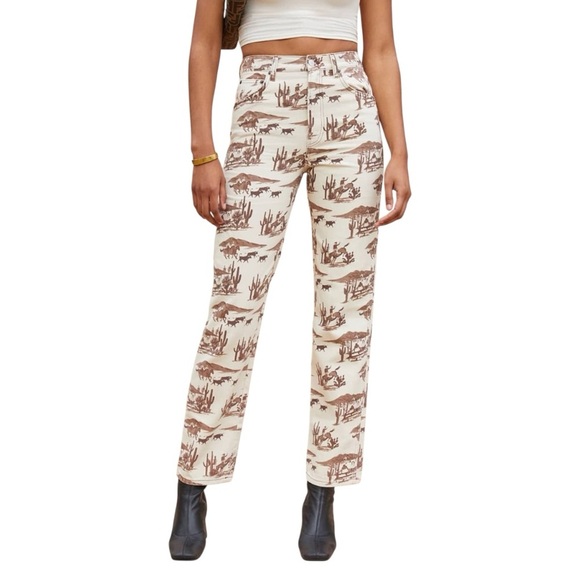 Reformation Sonora Western High Rise Straight Jeans Womens 23 - Picture 1 of 8